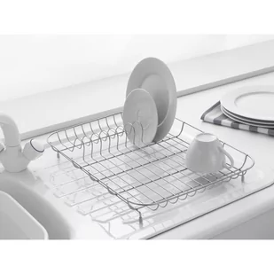 Niski chromowany metalowy ociekacz na naczynia Addis, 43x33x7 cm - Suszarki do naczyń - miniaturka - grafika 1