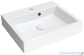 Umywalki - Omnires Thasos M+ Umywalka nablatowa/wisząca z przelewem 50x42 cm biały połysk THASOS500ZPBP | - miniaturka - grafika 1