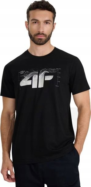 Koszulka Męska 4f Gładka Tshirt Bawełna Lato M2359 20s Czarna R. Xl