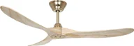 Wentylatory sufitowe - Energooszczędny wentylator sufitowy z pilotem Eco Genuino szczotkowany mosiądz / naturalne drewno 152 cm - miniaturka - grafika 1