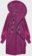 Bluzy damskie - Dresowa narzutka ze swetrowymi rękawami fioletowa (5759) - MADE IN ITALY - miniaturka - grafika 1