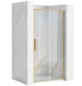 Ścianki i drzwi prysznicowe - Rea Drzwi Prysznicowe Przesuwne REA Rapid Slide 100 Złote Szczotkowane - miniaturka - grafika 1
