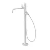 Baterie wannowe i prysznicowe - Bateria wannowa wolnostojąca Tres Study biały mat 26247005BM - miniaturka - grafika 1