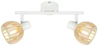 Lampy sufitowe - Candellux Lampa sufitowa reflektorek ATARRI LISTWA 2X25W E14 BIAŁY+DREWNO 92-68088 - miniaturka - grafika 1