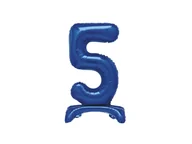 Balony i akcesoria - Balon foliowy stojący cyfra 5 niebieski - 76 cm - 1szt. - miniaturka - grafika 1