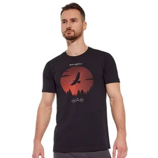 Męska koszulka Brubeck Outdoor Wool Pro SS czarny - S - Koszulki sportowe męskie - miniaturka - grafika 1