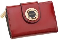 Portfele - Monnari Portfel Damski Mały Portfelik Portmonetka Skórzany Lakier Zamek - miniaturka - grafika 1