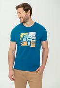 Koszulki męskie - Koszulka męska z przewiewnej bawełny T-RASTE - Volcano - miniaturka - grafika 1