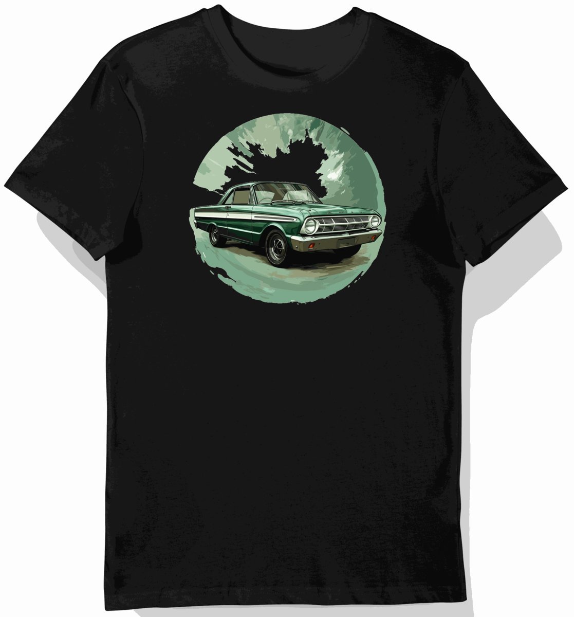 Koszulka męska czarna z klasycznym duchem motoryzacji 3XL