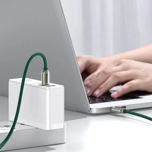 Baseus kabel USB Typ C - USB Typ C 100W (20V / 5A) Power Delivery z wyświetlaczem ekranem miernik mocy 2m zielony (CATSK-C06) - Kable USB - miniaturka - grafika 8