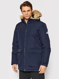 Kurtki i kamizelki sportowe męskie - adidas Parka Utilitas GT1701 Granatowy Regular Fit - grafika 1