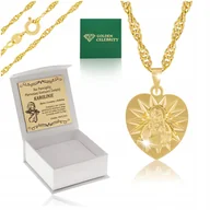 Biżuteria dla dzieci - ZŁOTY ŁAŃCUSZEK + MEDALIK SZKAPLERZ 18K GRAWER - miniaturka - grafika 1