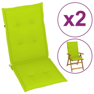 vidaXL Poduszki na krzesła ogrodowe, 2 szt., jasnozielone, 120x50x4 cm 314119 - Poduszki ogrodowe - miniaturka - grafika 1
