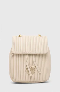 Love Moschino plecak damski kolor beżowy mały gładki - Plecaki - miniaturka - grafika 1