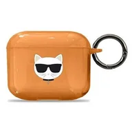 Akcesoria do słuchawek - Apple Karl Lagerfeld Etui Karl Lagerfeld KLA3UCHFO AirPods 3 cover pomarańczowy/orange Choupette KLD571ORG - miniaturka - grafika 1