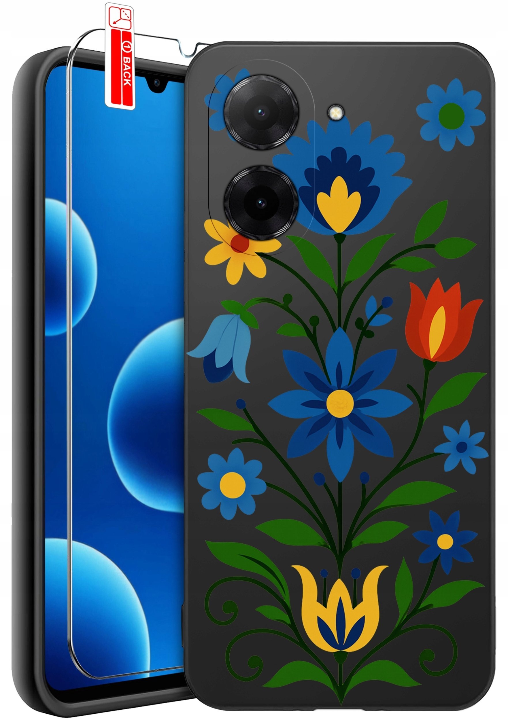 ETUI do Xiaomi Redmi A5 WZORY SILIKONOWE MATT CASE + SZKŁO 9H