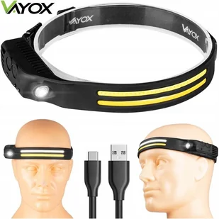 Vayox 3x Led Akumulatorowa Czołówka Silikonowa Usb-c 300lm - Latarki - miniaturka - grafika 1