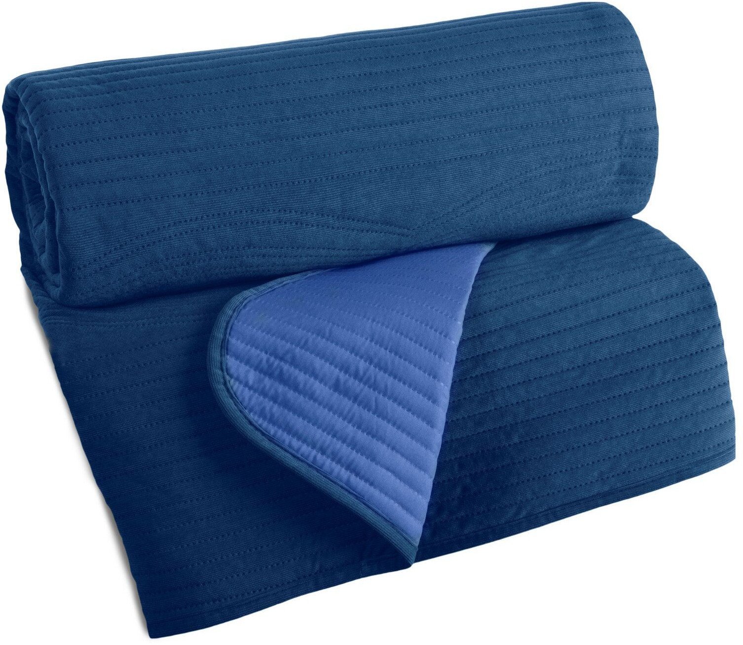 Narzuta welwetowa VELVET2 220x240 cm granatowa pikowana elegancka