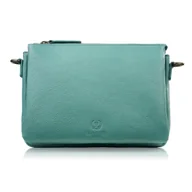 Torebki damskie - Torebka damska na ramię skórzana turkusowa kompaktowa listonoszka IM-04-AQ - miniaturka - grafika 1