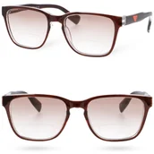 Okulary korekcyjne, oprawki, szkła - Okulary korekcyjne progresywne PLUSY GRADAL VISION BROWN +3,5 - miniaturka - grafika 1