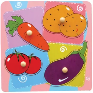VIGA TOYS Drewniane Puzzle Warzywa Układanka Niespodzianka Viga Toys 59514 - Układanki dla dzieci - miniaturka - grafika 1
