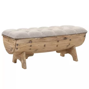 vidaXL Ławka ze schowkiem, lite drewno i tkanina, 103 x 51 x 44 cm vidaXL - Ławki do przedpokoju - miniaturka - grafika 9