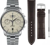 Zegarki męskie - Zestaw męski ZEPPELIN 8414MB-5_SET stalowy klasyczny dodatkowy pasek - miniaturka - grafika 1