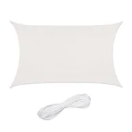Parasole ogrodowe - Relaxdays Żagiel przeciwsłoneczny, prostokątny, 3 x 4 m, tkanina HDPE, stabilizowana UV, wklęsła, z linami napinającymi, biały - miniaturka - grafika 1