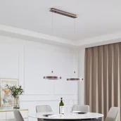 Lampy sufitowe - Lucande Lampa wisząca LED Kolo, 2-punktowa, brązowa, żelazo, ściemniana - miniaturka - grafika 1