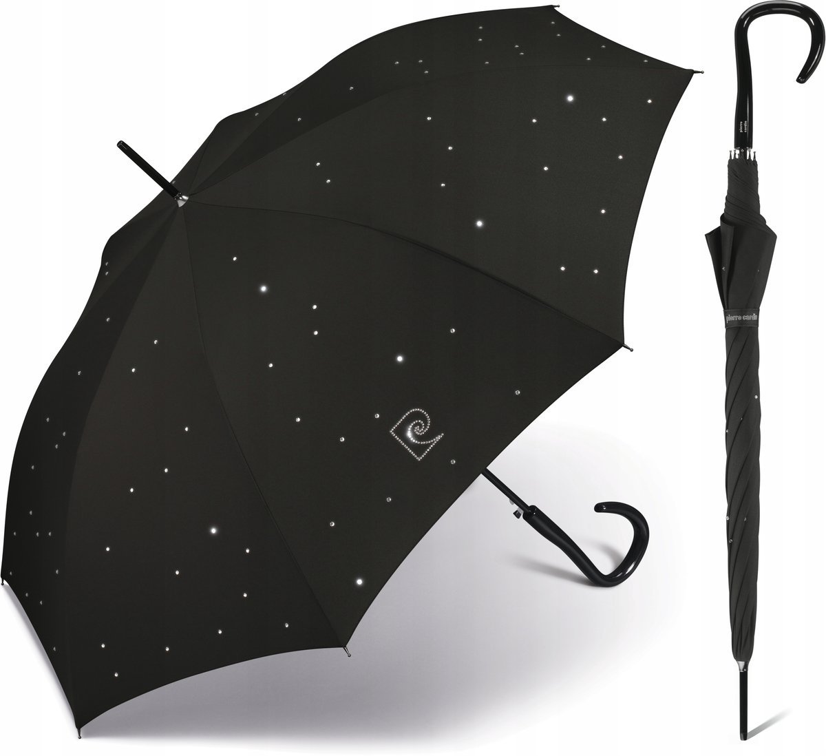 Parasol Automatyczny, Długi Pierre Cardin Czarny