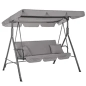 Huśtawki - Springos Huśtawka ogrodowa z daszkiem LUNA 3-osobowa szara GS0013 - miniaturka - grafika 1