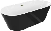 Wanny - Mexen Luna wanna wolnostojąca 180 x 80 cm, biała/czarna, przelew złoty - 52031808075-50 - miniaturka - grafika 1
