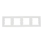 Klawisze i ramki - Schneider Electric Ramka Asfora poczwórna pozioma biała - miniaturka - grafika 1