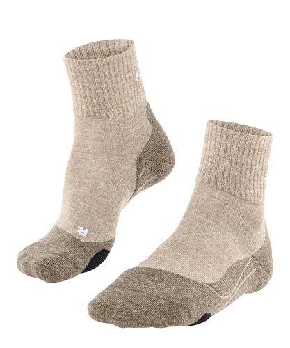 FALKE Mężczyźni Skarpety do wędrówek TK2 Explore Wool Short M Sso Wełna Dziewicza przeciw pęcherzom grube 1 Para, Beżowy Natural 4200, 39-41