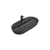 Umywalki - Mexen Adel umywalka nablatowa 80 x  40 cm, czarna mat - 22168085 - miniaturka - grafika 1