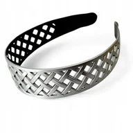 Ozdoby do włosów - Opaska do włosów Francuska Mocna Elastyczna Srebrna - miniaturka - grafika 1