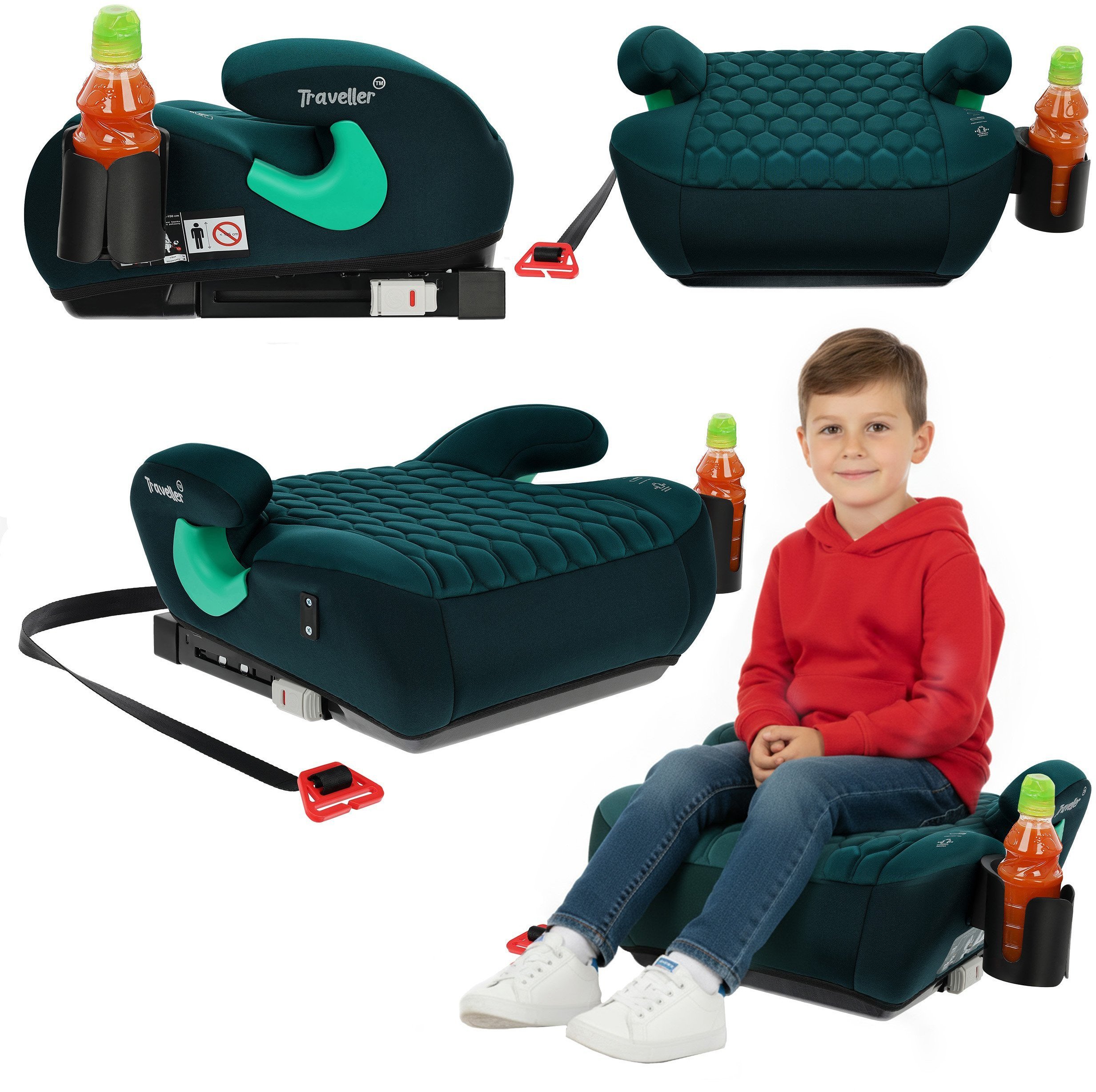 FOTELIK SAMOCHODOWY PODKŁADKA SIEDZISKO TRAVELLER KK PIKOWANY ISOFIX R129 ZIELONO ZIELONY 0-4-18