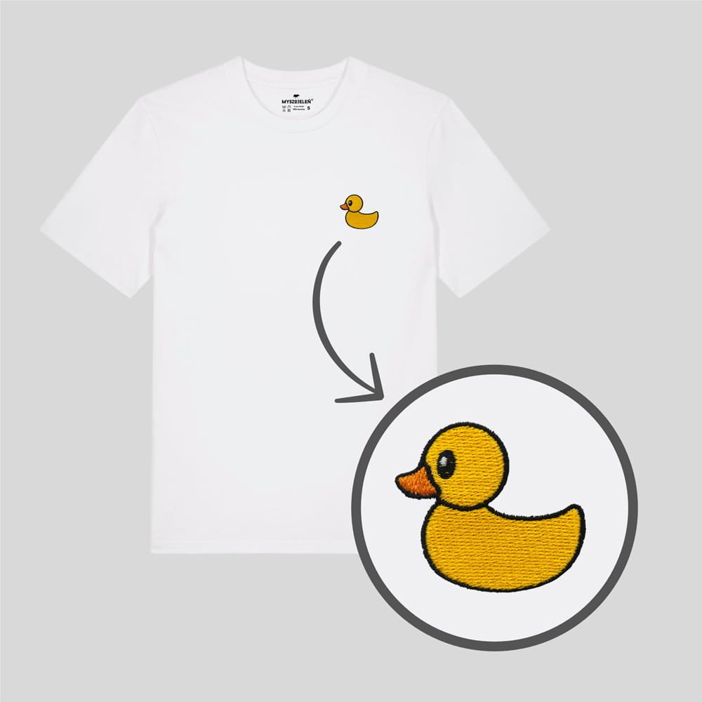 Haftowana koszulka - KACZUSZKA - biały 2XL
