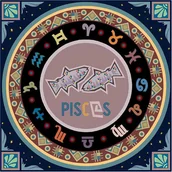 Malowanie po numerach - Norimpex Diamentowa mozaika Mandala 7D Zodiak Ryby 30x30cm 1006576 - miniaturka - grafika 1