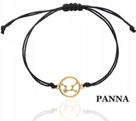 Bransoletki - ZŁOTA bransoletka sznurkowa PANNA konstelacja znak zodiaku srebro925 kolory - miniaturka - grafika 1