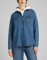 Koszule damskie - Lee Overshirt Damska Koszula Jeansowa Washed Nova L54Iomqu-S - miniaturka - grafika 1
