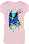 Koszulki i topy damskie - Kolorowa Sowa Piękny T-shirt Damski Modny Rozm.XL - miniaturka - grafika 1