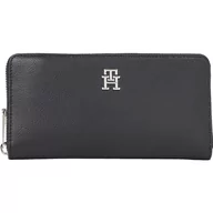 Portfele - Tommy Hilfiger Damskie portfele TH Essential SC Large ZA, czarne, jeden rozmiar, Czarny - miniaturka - grafika 1