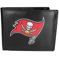 Portfele - Siskiyou Sports NFL męski Tampa Bay Buccaneers podwójnie składany portfel duże logo jeden rozmiar czarny - miniaturka - grafika 1