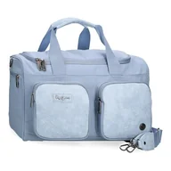 Torby podróżne - Pepe Jeans Jana Torba podróżna Niebieska 40x25x20 cm Poliester z Detalami ze sztucznej skóry by Joumma Bags, Niebieski, Talla única, torba podróżna - miniaturka - grafika 1