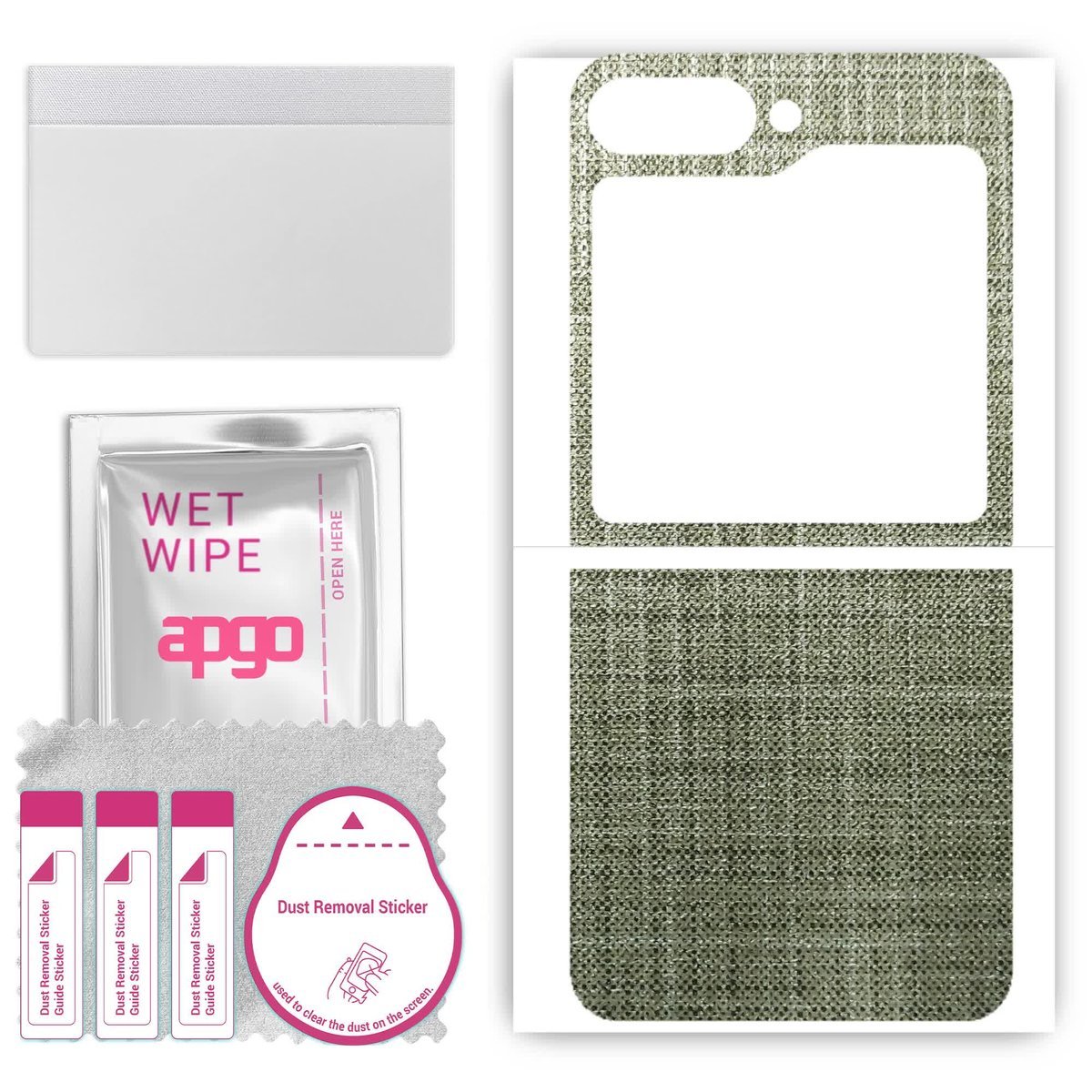 Folia naklejka skórka strukturalna na TYŁ do Samsung Galaxy Z Flip 6 - Tkanina Lniana - apgo SKINS