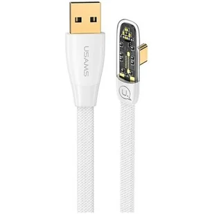 USAMS Kabel kątowy USB na USB-C PD 6A 66W Fast Charging Iceflake Series 1,2m biały/white SJ585USB02 (US-SJ585) - Kable - miniaturka - grafika 1