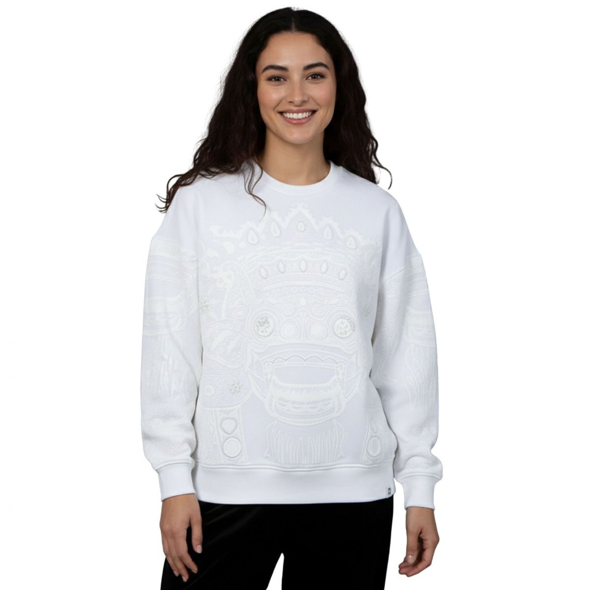 Bluza damska Desigual Dragon biała z nadrukiem -M