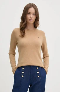 Tommy Hilfiger sweter damski kolor brązowy lekki WW0WW44161 - Swetry damskie - miniaturka - grafika 1
