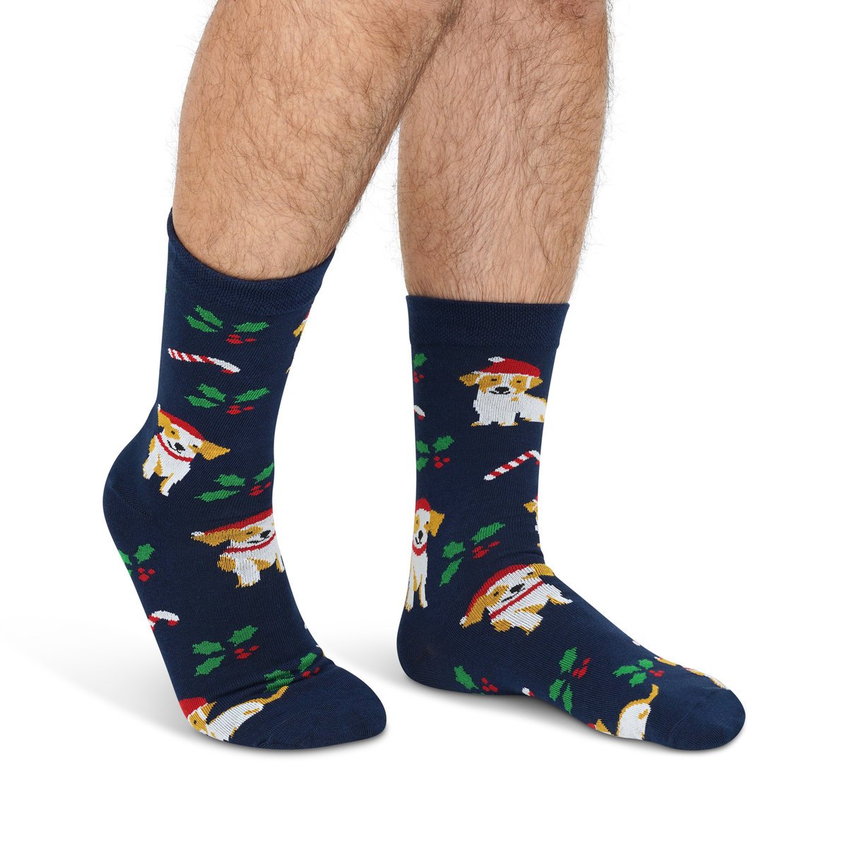 Skarpety świąteczne męskie w psy 43-46 skarpety świąteczne w psy granatowe